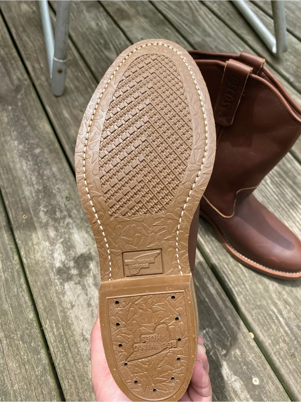 Red Wing Pecos Brown Leather soft toe pull on Boots